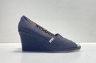 TOMS Women's Wedge Heels Black Canvas Slip-On Size 9 — photo 3