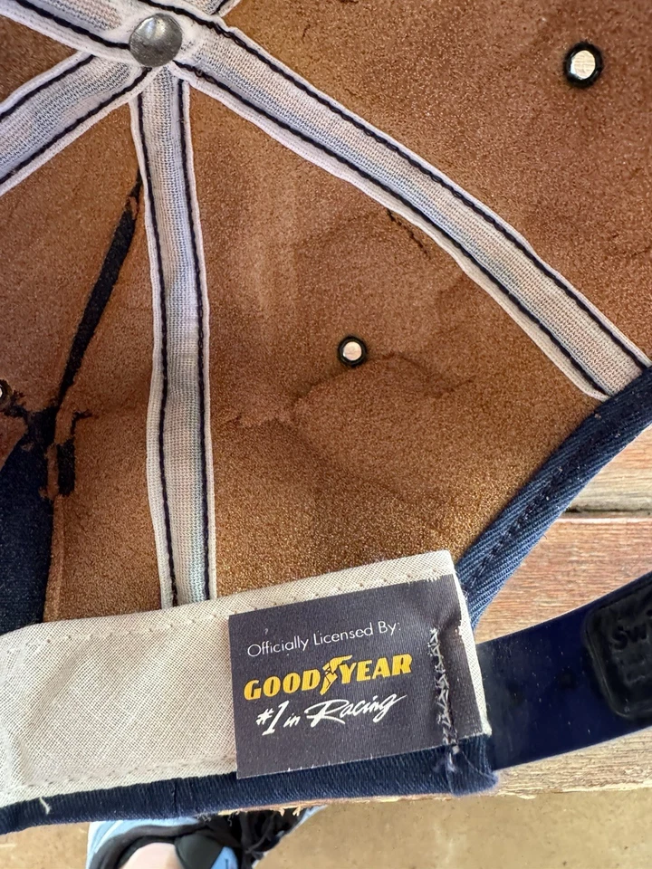 De colección Goodyear Tires #1 in Racing Snapback Sombrero Gorra Azul Cuerda Swingster Leer Foto 4 de 4