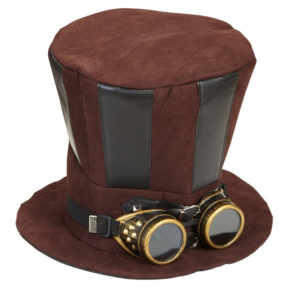 Cilindro Steampunk con occhiali Taglia Unica