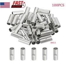 100PCS Copper Bare Wire Splice Terminals Uninsulated Crimp Connectors 12-10AWG