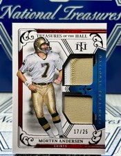 2025 National Treasures Morten Andersen Treasures of the Hall MEM,#/25 ⚜️HOF🏆
