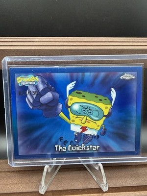 2025 Topps Chrome SpongeBob 25th Anniversary The Quickster Blue Refractor /150