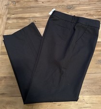 Talbots Black Flat Front Newport Pants Trousers Women's Size 12 NWT Orig 99