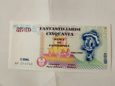 TOPOLINO PRESENTA BANCONOTE PAPEROPOLI 50 FANTASTILIARDI NONNA PAPERA BNL 1997