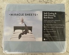 Miracle Made Temp Regulating Cooling Self Cleaning Luxe Sheet Set King Sky Blue