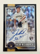 2026 Topps Series One Jacob Misiorowski Black Auto /10 Milwaukee Brewers SSP, RC