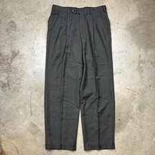 Vintage 80s Pleated Trouser houndstooth brown Dress Pants talon zipper 32x30.5