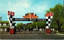 Vintage Postcard Indianapolis Motor Speedway Main Gate 1960s KG3