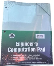 Ampad Engineer's Computation Pad 100 Sheets 8.5x11 Green Paper Free Shipping