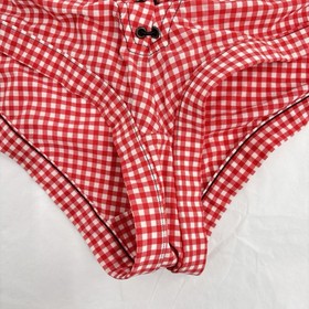 L'Agent by Agent Provocateur Bikini Bottom Womens 3 Medium Red Gingham Swimwear