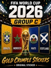 2026 PANINI FIFA World Cup STICKER RARE GOLD CRUMPLE GROUP C COMPLETE YOUR SET