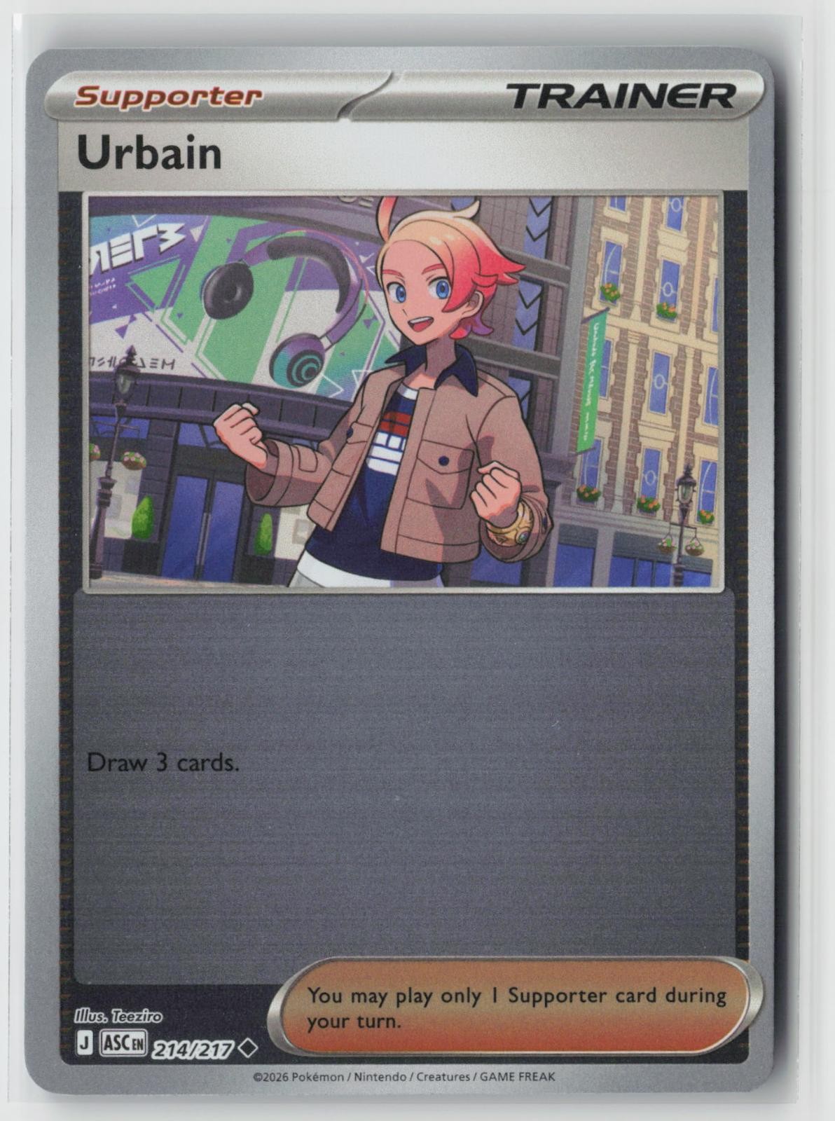 Urbain 214/217 Uncommon Ascended Heroes Pokemon Reverse Holo Near Mint