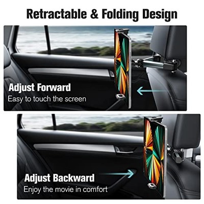 MoKo Tablet Halter Kopfstütze Auto Einstellbar für 4-129'' iPad/Galaxy/iPhone