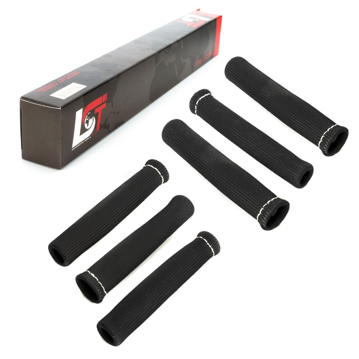 6X Fiber Glass Heat Protection Plug Protection Spark Plug Black For PORSCHE