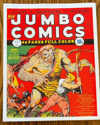 JUMBO COMICS #9  1939  1st color issue SCARCE 11-20 copies exist  1st Sheena cvr