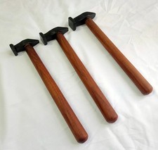 Lot de 3 poignées en bois de forgeron marteau en fer noir de collection