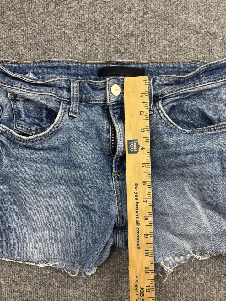 Pantalones Cortos Joe's Jeans Para Mujer 28 Azul The Lara Impecable Dobladillo Crudo Corte Denim Elástico Foto 4 de 4