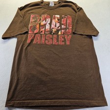 Brad Paisley 2007 Bonfires & Amplifiers Tour T Shirt Brown Graphic Concert...