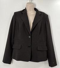 Calvin Klein Stretch Women's Long Sleeve Black 2 Button Notch Lapel Blazer Sz 10