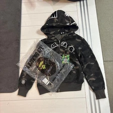 Super Abathing Ape Black Eye Patch Handle Care Sal Camo Zip Hoodie