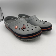Crocs Unisex Crocband, Light Grey/Navy, Men 11 /Women 13 Used Good