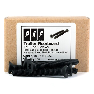 #ad Trailer Floorboard Deck T 40 Screws 5 16 1 x 2 1 2 Flat Thread Cutting QTY 100 $28.00
