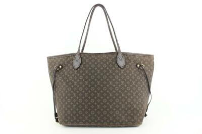 Louis Vuitton Ebene Monogram Mini Lin Idylle Neverfull MM Tote Bag  926lvs415