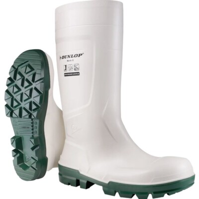 DUNLOP Sicherheitsstiefel Gummistiefel Gartenstiefel WORK-IT S4 weiß Gr. 35-49