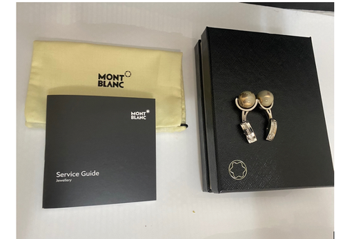 Montblanc Globe Cufflinks 112999 Brand New - Foto 3 di 5