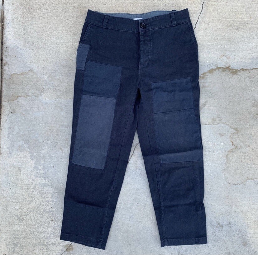 James Perse Blue Patchwork Crops - image 2