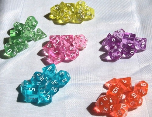 7 Pce Gem Dnd Dice Set and Bag Polyhedral Dice Dungeons & Dragons Pathfinder RPG - Picture 2 of 8