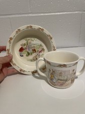 Vintage Royal Doulton 1988 Bunnykins Baby Mug and Plate Set