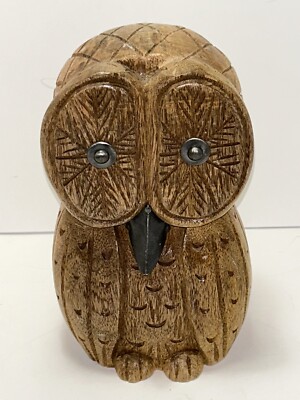 Unique Cool Hand Carved Hand Crafted Owl See Pics. FAST SHIPPING