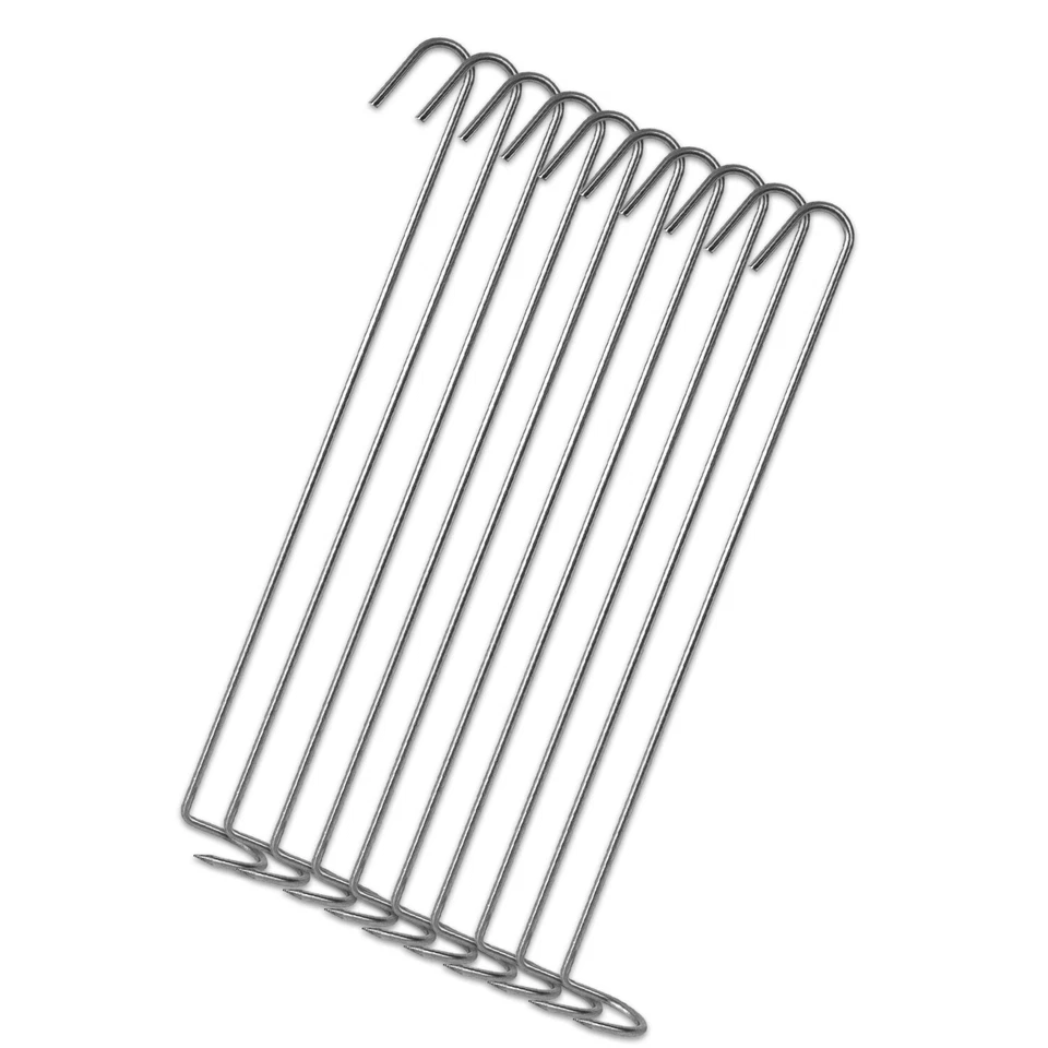 A&N 10 Stück Räucherhaken Forelle Fleischerhaken 24cm Edelstahl Räuchern Rauch
