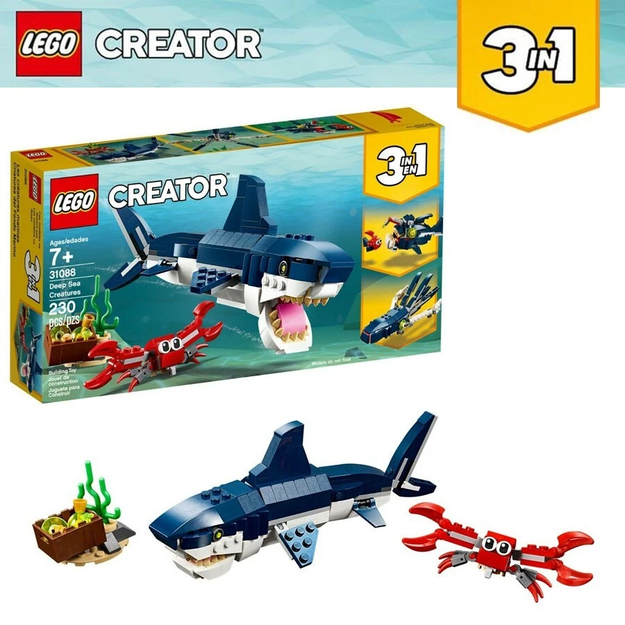 LEGO CREATOR 31088 3in1 DEEP SEA MAKE A SHARK/CRAB/SQUID/ANGLER FISH NEW SEALED - Image 3 of 4
