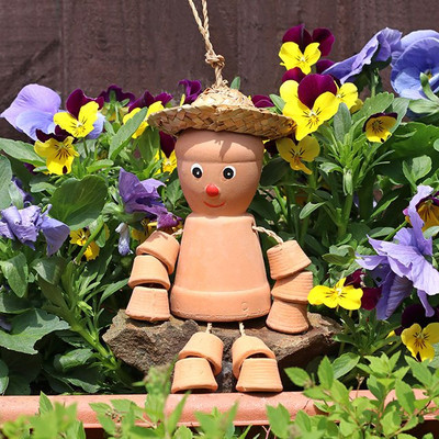 NEW Small Flower Pot Man Terracotta 