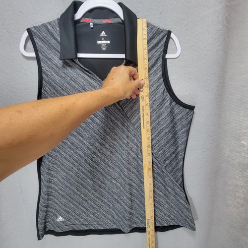 Adidas Golf Polo Womens XL Shirt Heather Grey Vneck Collared Stretch Athleisure - Picture 11 of 13
