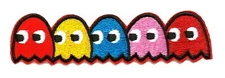 Pac-Man Ghosts Pinky Blinky Inky Clyde Embroidered Iron On Patch Video Game