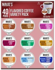 Flavored Coffee Pods Variety Pack 40ct 9 Flavors Medium Roast Keurig K Cups