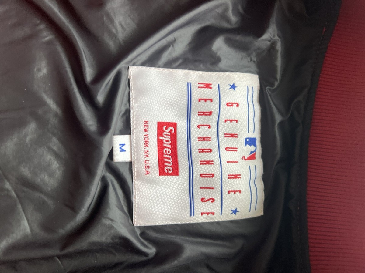 Supreme NewYork Yankees 47 brand LEATHER VARSITY JACKET 2015SS RED