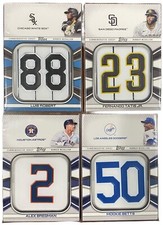 Lot of 4 2022 Topps Player Jersey Number Medallion Cards JNM-AB JNM LR JNM MB