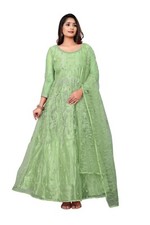 ATSEVAM Embroidery Designed Traditional Green Anarkali Salwar Suit Set