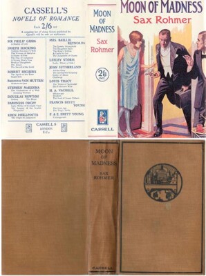 Sax Rohmer  MOON OF MADNESS  2nd w/fdj 1929 Cassell Mystery