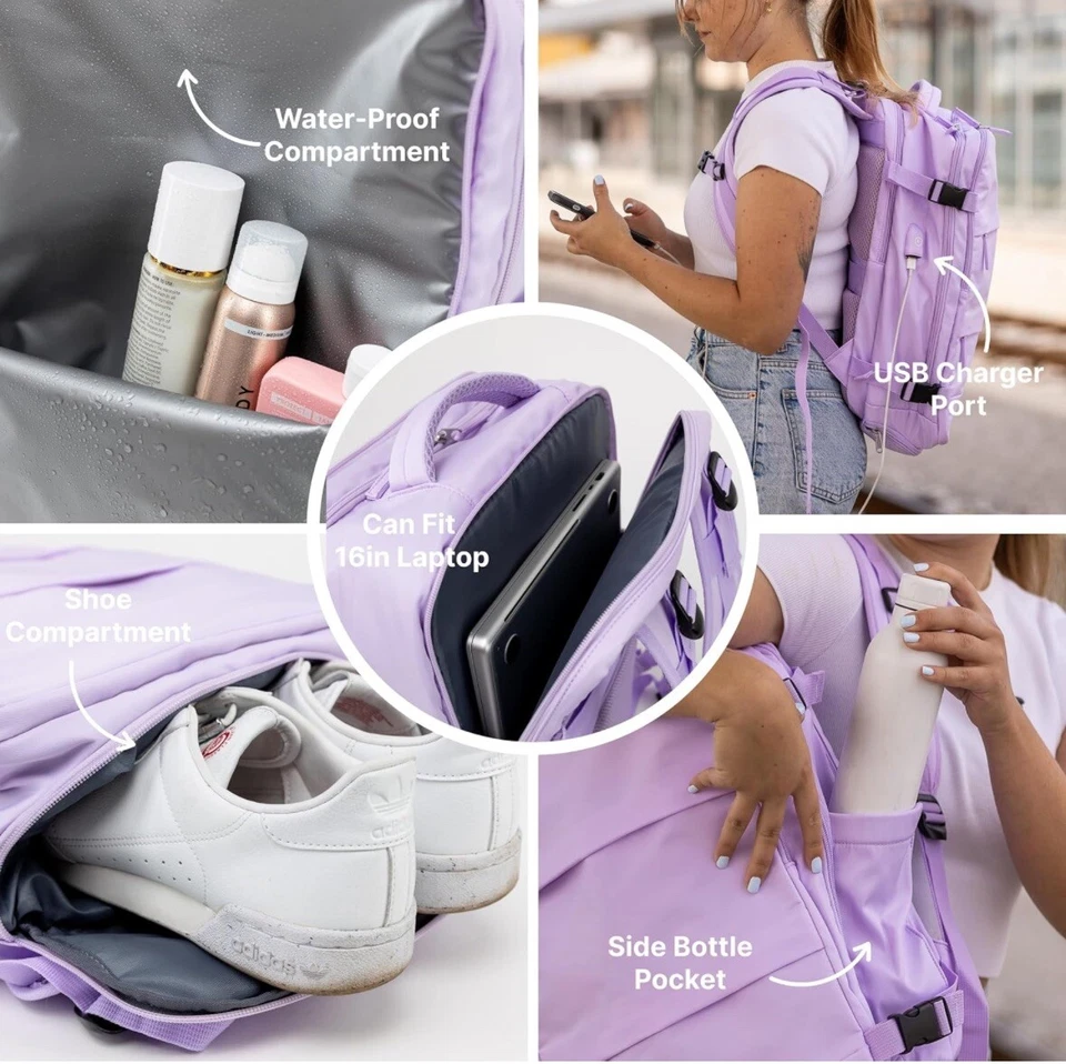 Mochila de viaje grande Carrywell para hombre y mujer, impermeable, llevar Foto 2 de 4