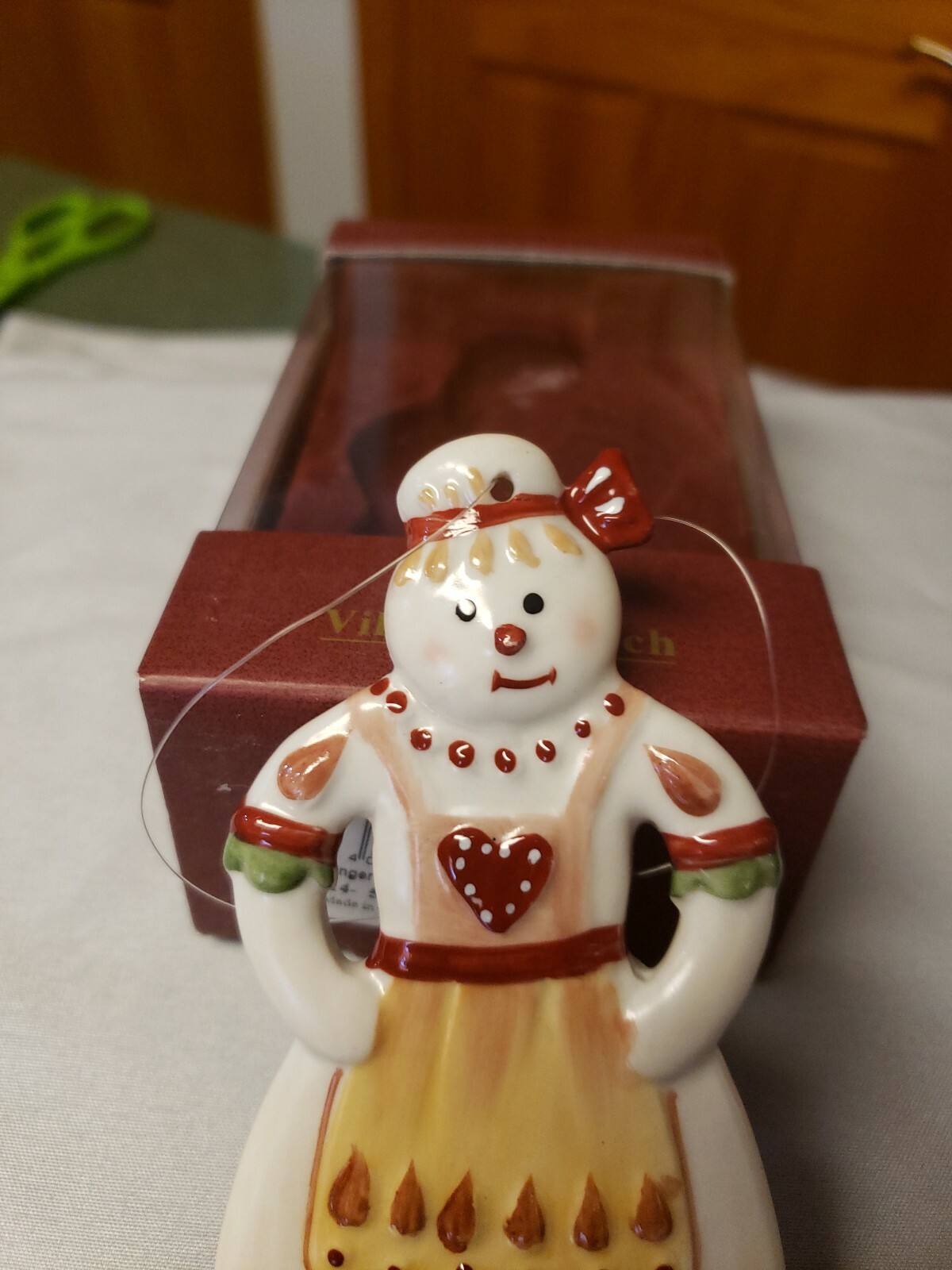 Villeroy &Boch Snowman Lady Ginger ornament. Brand New. Original box