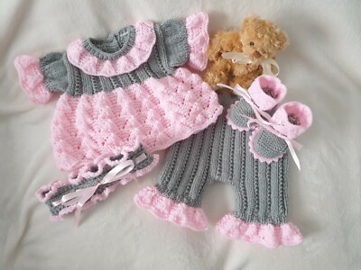 STRICKMUSTER REF SR019 * ENGEL TOP & SHORTS SET * VOR bis 3 Monate * REBORN 16-22'' 