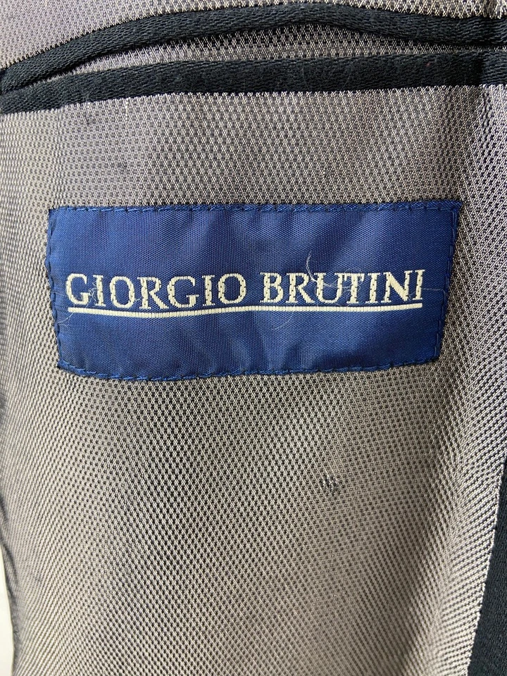 GIORGIO BRUTINI Mens 44L Black Soft Double Breast 2 Piece Suit With Pants 38x34 - Image 2 of 4