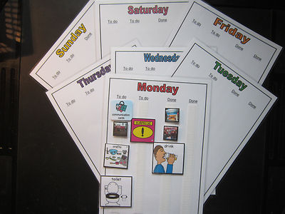 DAILY TIMETABLE ROUTINE CHARTS - ASD Autism Visual Aids ADHD SEN PECS ...