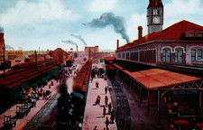 1911 Union Depot Track View Denver Colorado RR Train Villa Park Station Postcard