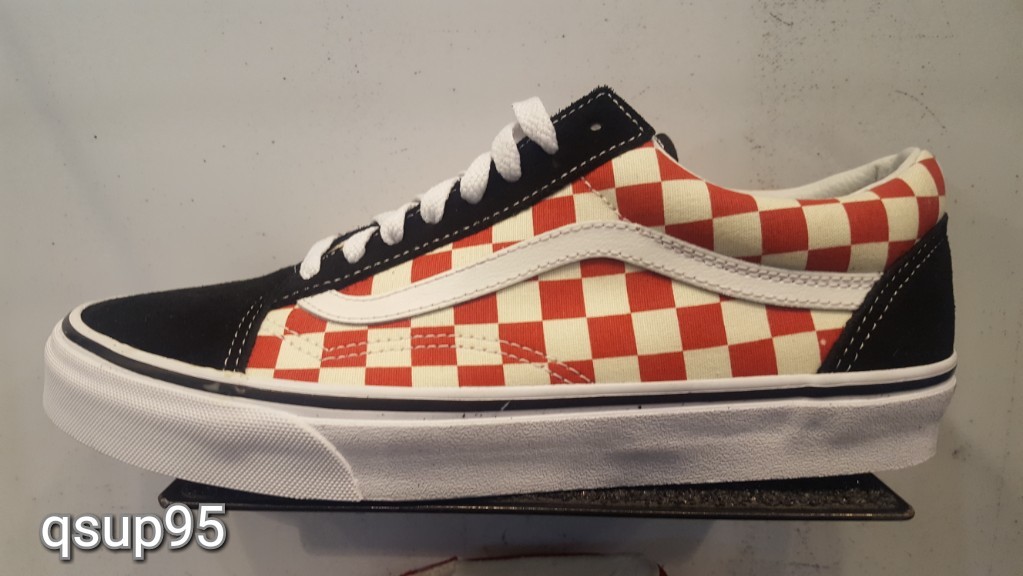 Vans Checkerboard Old Skool Black Red Size 8-13 New Vans Checkerboard Old Skool Black Red Size 8-13 New